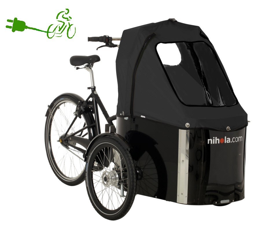 Bâche noire pour triporteur NIHOLA CARGO et CARGO XL - Nihola